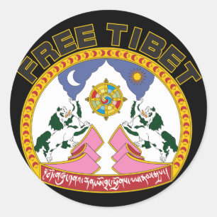 Free Tibet Emblem Runt Klistermärke