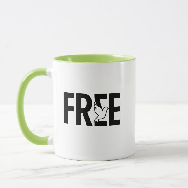 Free Typography Dove Symbol Design Mugg (Vänster)