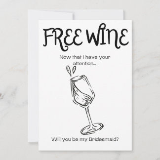 Free Vin - Bridesmaid Frieri Tack Kort