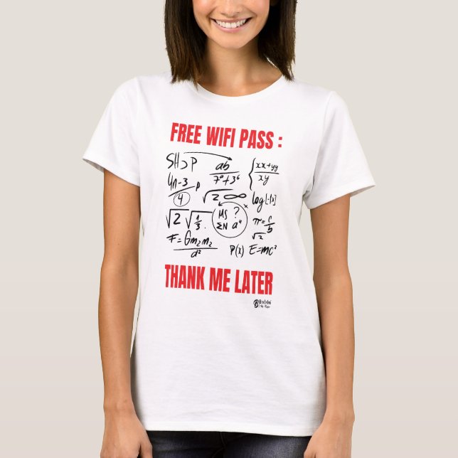 Free Wifi Women White T Shirt (Framsida)