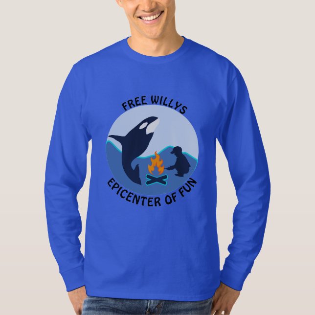 Free Willy Blue Whale got nothing on Orca LS T Shirt (Framsida)