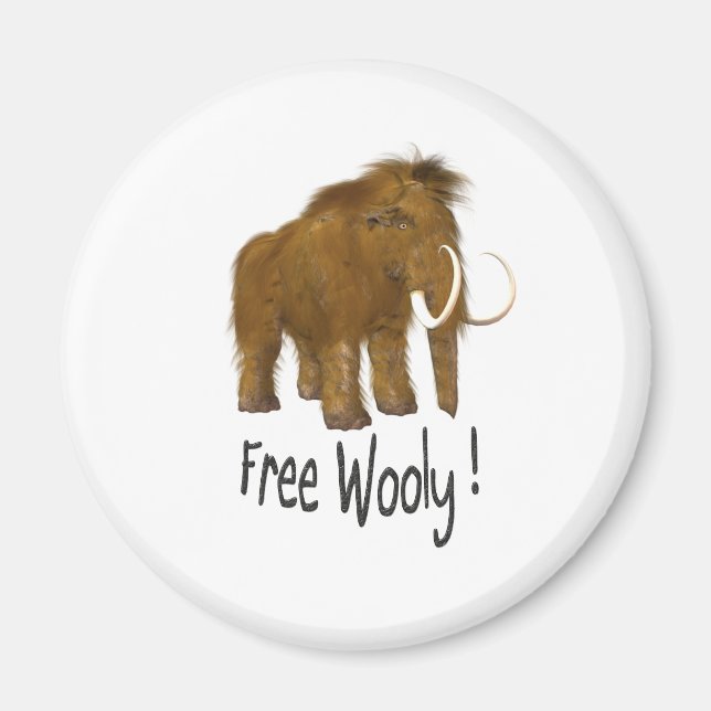 "Free Wooly" Wooly Mammoth Magnet (Framsidan)