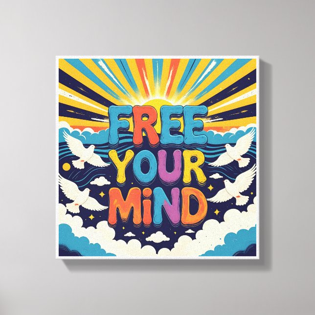 Free Your Mind — Retro Poster Canvastryck (Framsida)