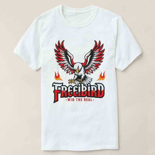 Freebird eagle fire gullig t shirt (Design framsida)