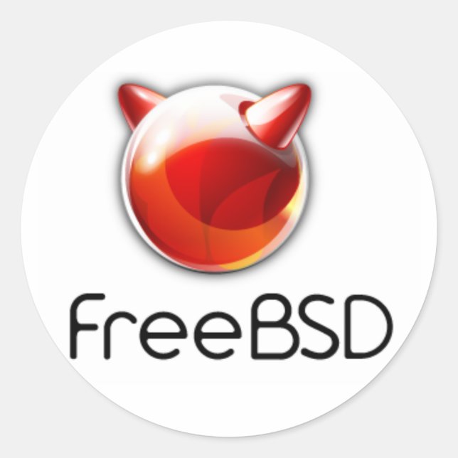 FreeBsd logo Runt Klistermärke (Framsida)