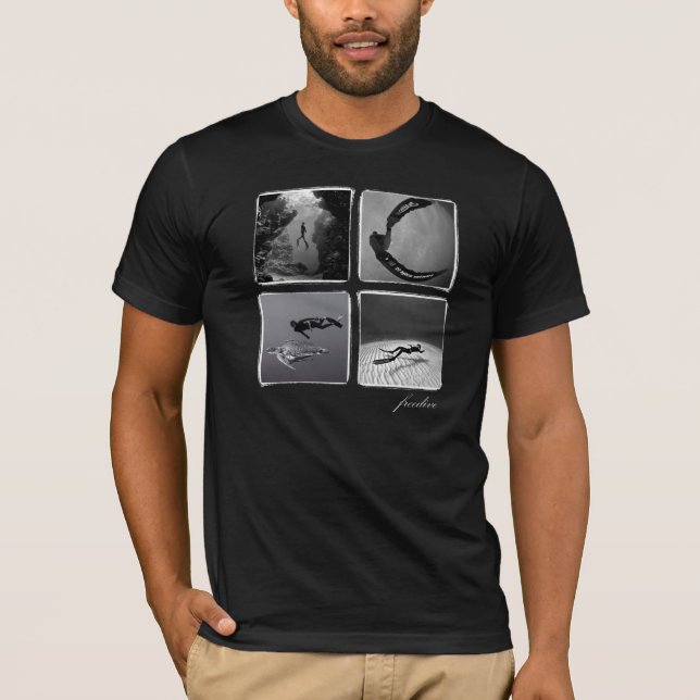 freedive - organiskt. Svart man T-shirt (Framsida)