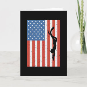 Freediving American Flagga Ocean Apnoe Freediver Kort