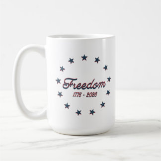 Freedom 1776–2026 America 250 Patriotic Design Kaffemugg