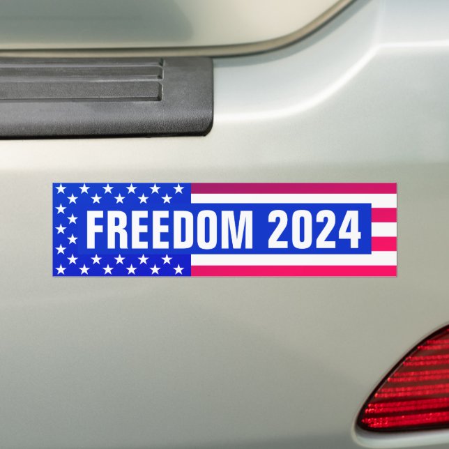 Freedom 2024 (flagga) Bumper Sticker Bildekal (På Bil)