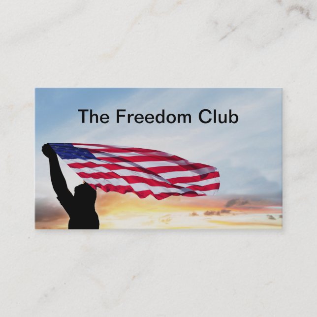 Freedom American Flagga Theme Visitkort (Framsida)