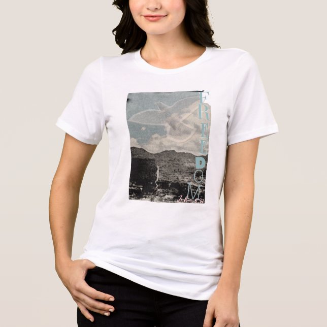 FREEDOM Bible Verse Jesus Christian T Shirt (Framsida)