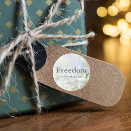 Freedom Bible Verse med Elegant White Flowers Runt Klistermärke
