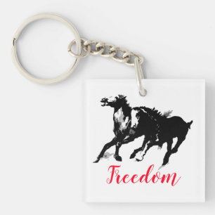 Freedom Black White Pop Art Runows Horses