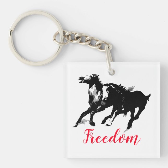 Freedom Black White Pop Art Runows Horses (Framsidan)