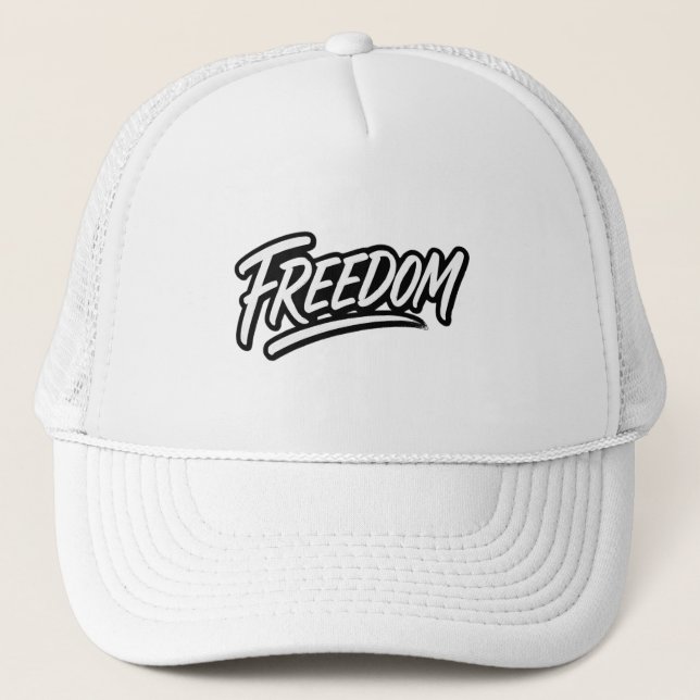 FREEDOM – Bold Brush Calligraphy Motivational Hat Keps (Framsida)