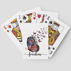 Freedom Butterflies Patriotic Red, White, Blue Casinokort