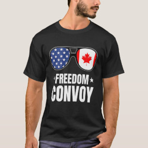 Freedom Convoy 2022 Glass USA American Canada Fl T Shirt