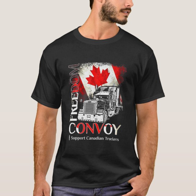 Freedom Convoy 2022 I Support Canadian Truckers Ca T Shirt (Framsida)