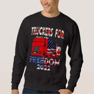 Freedom Convoy 2022 Support Canadian Truckers Mand Lång Ärmad Tröja