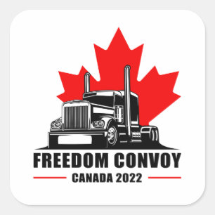 Freedom Convoy 2022 United Canadian Patriot Trucke Fyrkantigt Klistermärke