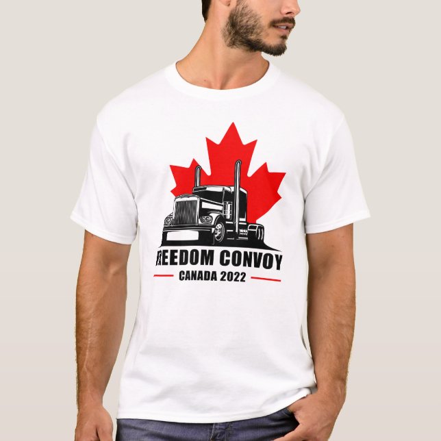 Freedom Convoy United Canadian Patriot Truckers  T Shirt (Framsida)