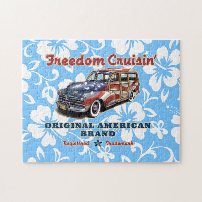 Freedom Crusin'Hawaiian Woody Design Pussel (Horisontell)