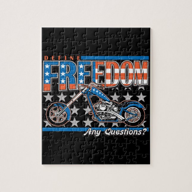 Freedom Cycle American Flagga Paint Motorcle Pussel (Vertikal)