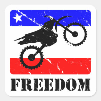 Freedom Dirt-Bike FLAIR Fyrkantigt Klistermärke