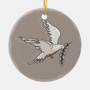 Freedom Dove-tecken Julgransprydnad Keramik
