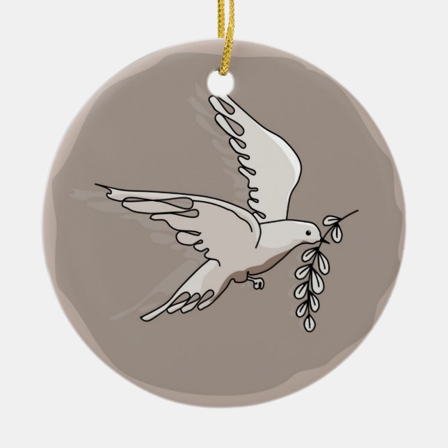 Freedom Dove-tecken Julgransprydnad Keramik (Framsidan)