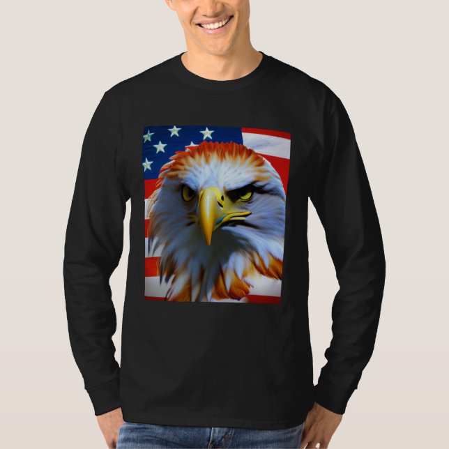 Freedom Eagle 4th Of July American Veteran T Shirt (Framsida)