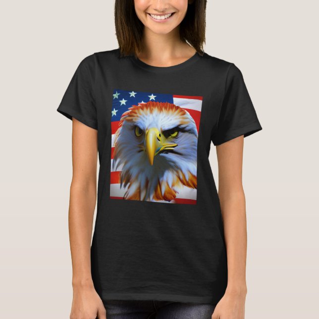 Freedom Eagle 4th Of July American Veteran T Shirt (Framsida)