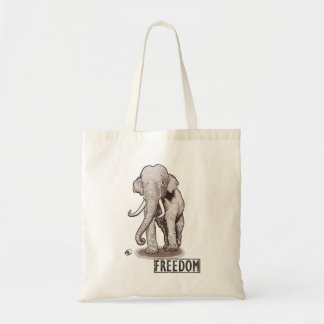 "Freedom" Elephant Tote Bag Tygkasse