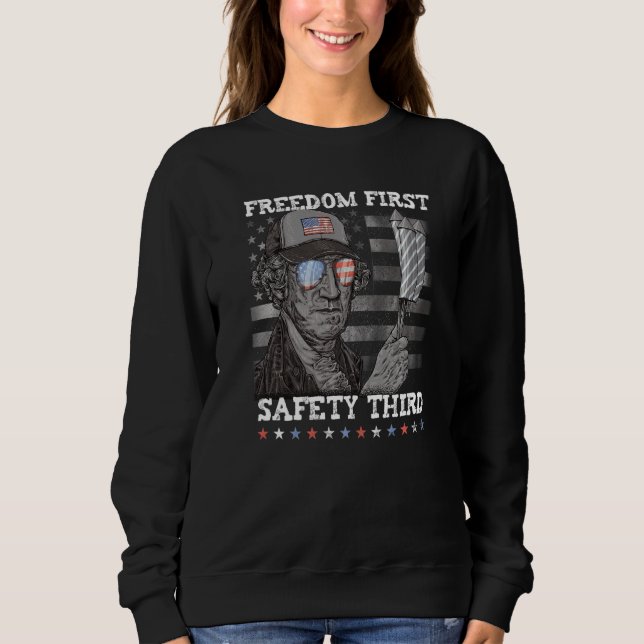 Freedom First Safety Tredje Fireworks 4:e juli Tvä T Shirt (Framsida)