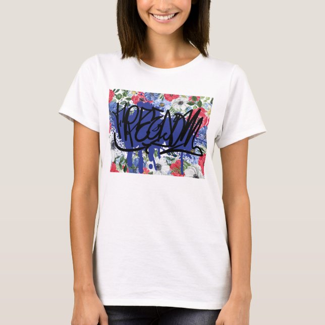 Freedom Graffiti - USA Womens T Shirt (Framsida)