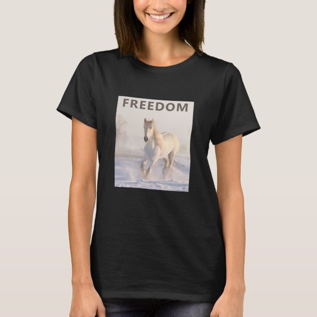 Freedom Horse (mörk) T-Shirt (Framsida)