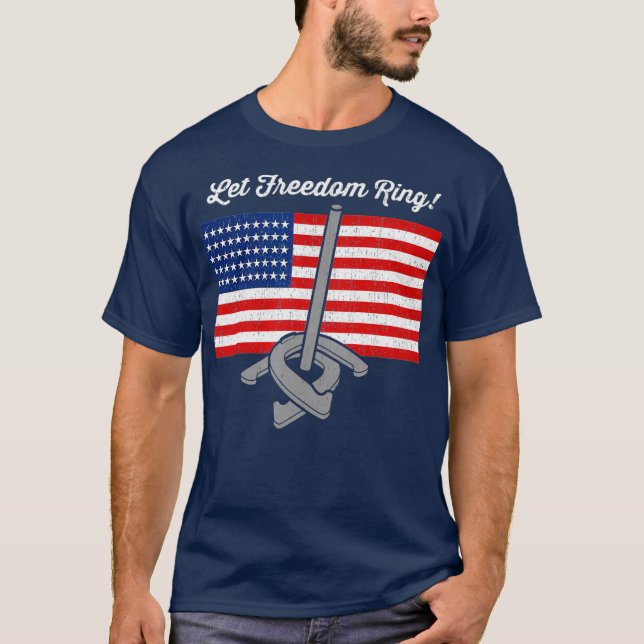 Freedom Horseshoe Throwing Horseshoe Pitchers T Shirt (Framsida)