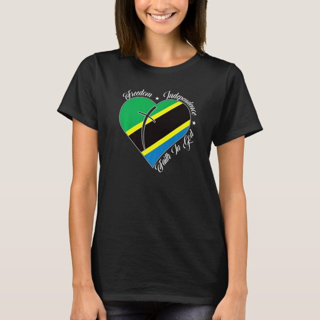 Freedom Independence Faith In God  Christian Tanza T Shirt (Framsida)