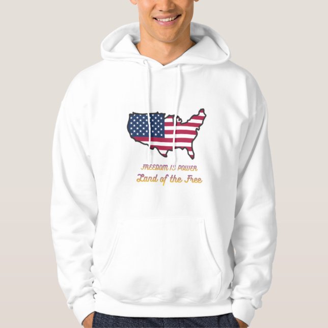 Freedom Is Power USA Flag Hoodie (Framsida)
