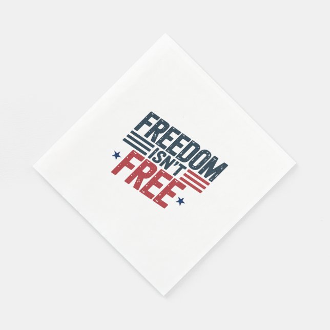 Freedom Isn't Free- Patriotic Design Red and Blue Pappersservett (Hörn)