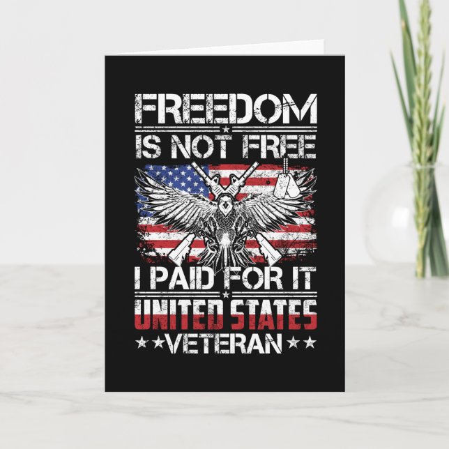 Freedom Isnt Free Veteran - American Eagle Kort (Framsida)
