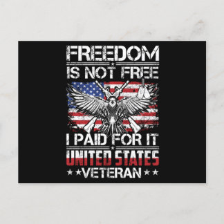 Freedom Isnt Free Veteran - American Eagle Vykort