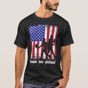 Freedom Kärlek Pickleball 4 juli Amerikanska Flagg T Shirt