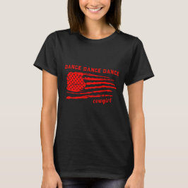 Freedom Land Distress Red Flagga T-Shirt