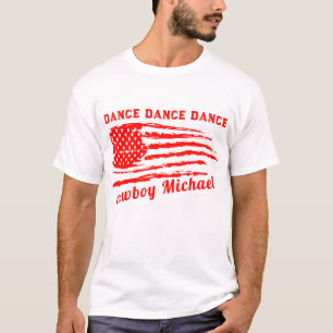 Freedom Land Distress Red Flagga T-Shirt