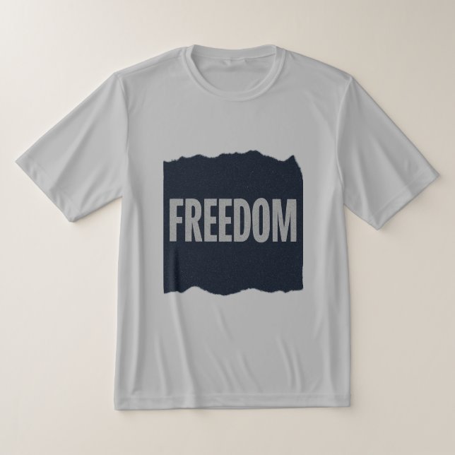 FREEDOM Minimal Grain Text DesignT-Shirt T Shirt (Laydown)