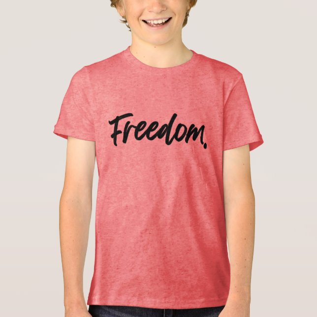 Freedom. Minimalist Black T Shirt (Framsida)
