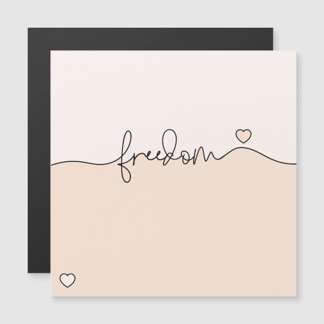 Freedom Minimalist Typography Design (Fram/baksida)