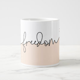 Freedom Minimalist Typography Design Jumbo Mugg