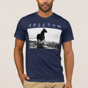 Freedom Modern Running Horse Pop Art Manar T Shirt